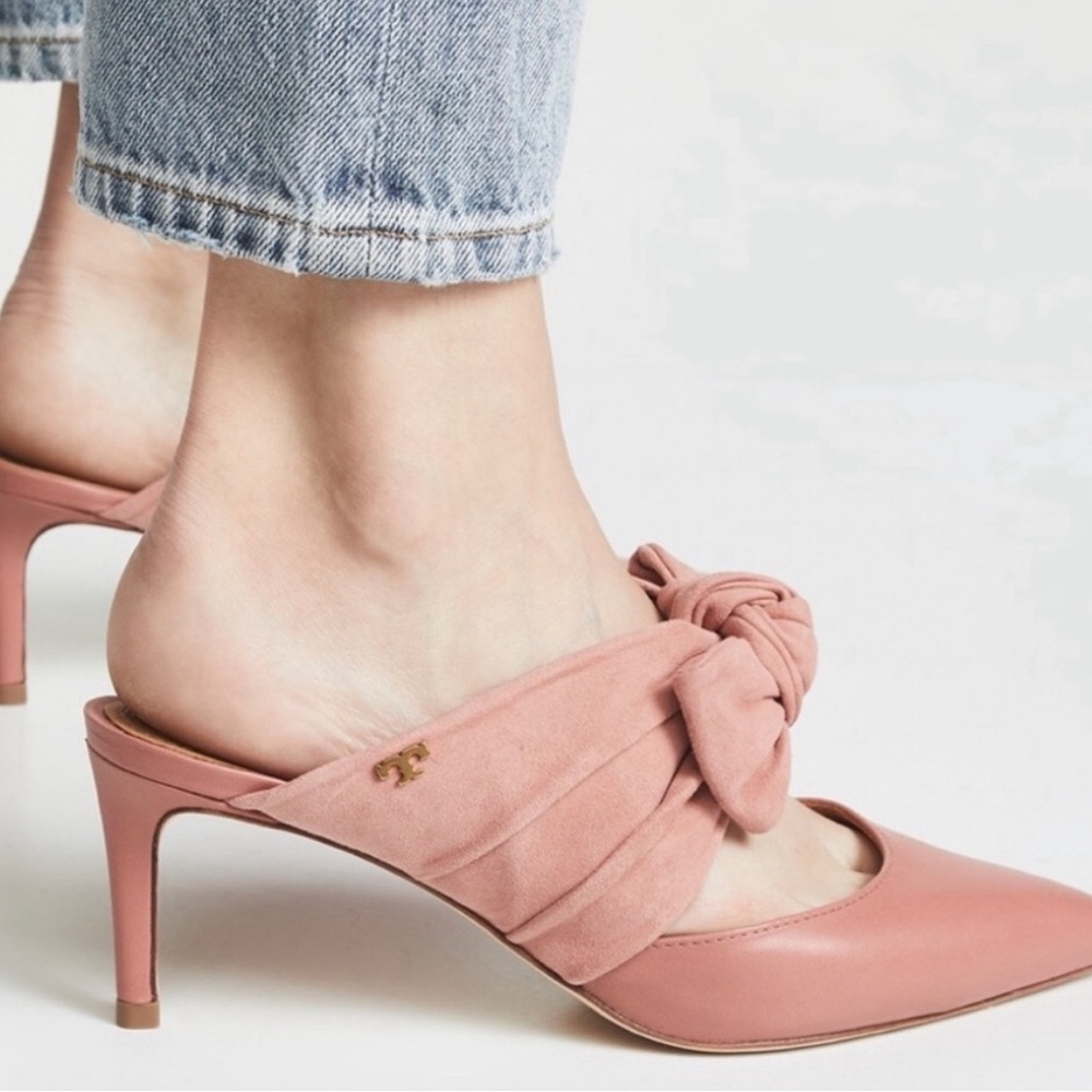 Tory Burch Eleanor suede/leather mules 65 mm